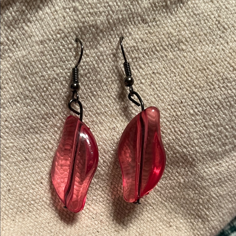 Elegant Pink Glass Earrings